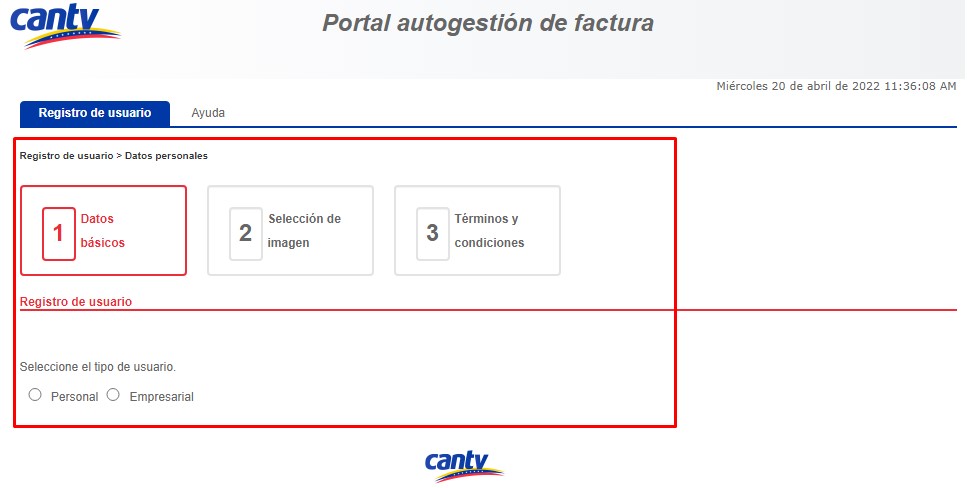 Cómo registrarse y crear cuenta en el portal de CANTV